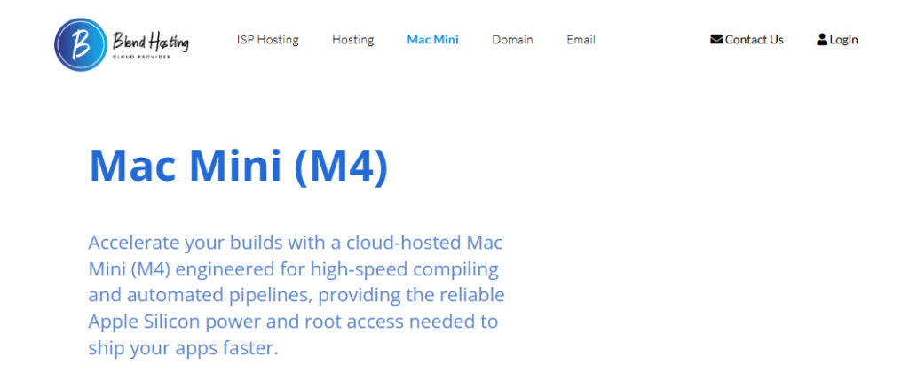 图片[1]-Blend Hosting 提供专业的 Mac mini 租赁方案，让您无需一次性投入高额成本，即可体验最新的 Apple 设备性能-特资啦！个人资源分享站